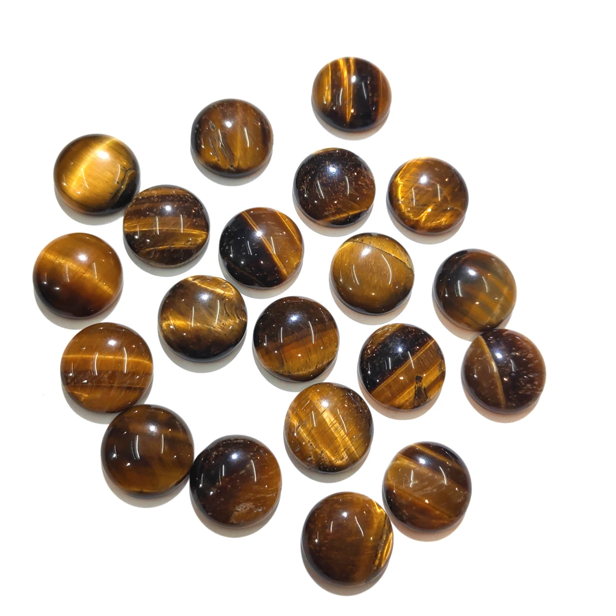 

10 PCS Tiger Eye Stone Natural Stones Cabochon 12mm 14mm 16mm 18mm 20mm Round No Hole for Making Jewelry DIY