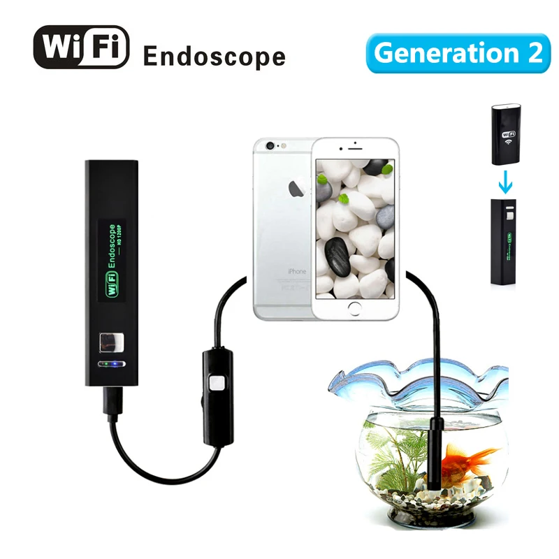 Wistino 8 мм Wi Fi эндоскоп Камера 7 м мягкий кабель endoscopio 1200 P Android Мини инспекции трубки