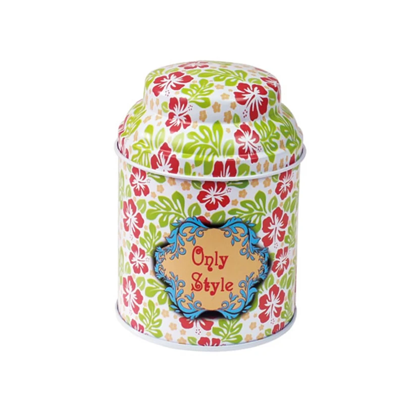 Винтажный стиль печатная Цветочная серия Φ коробка круглый металлический