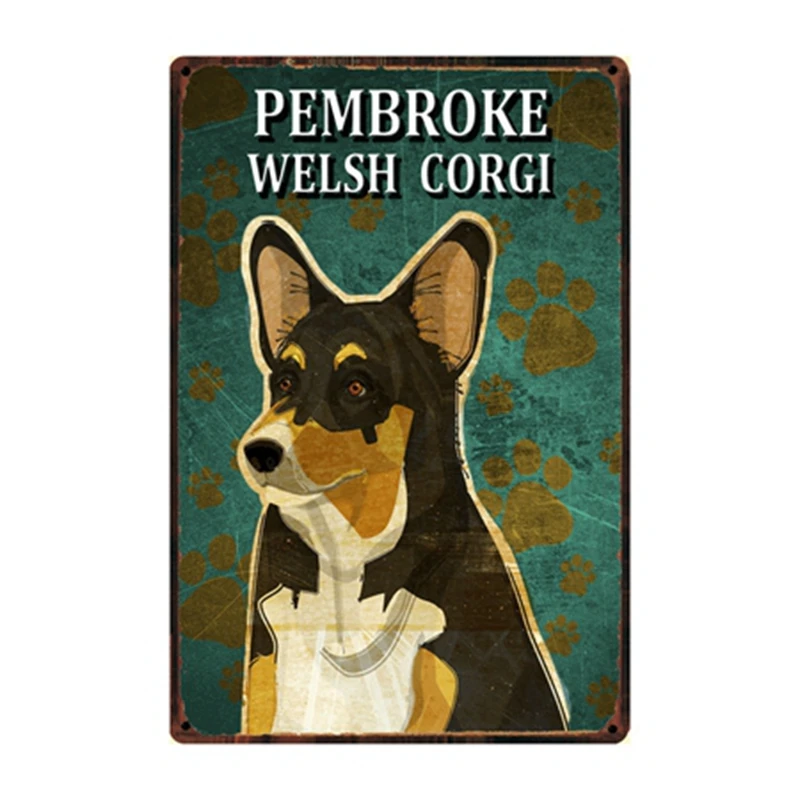 

[Kelly66] собака Pembroke Welsh Corgi металлический знак оловянный плакат домашний Декор Бар настенная живопись 20*30 см размер y-2216