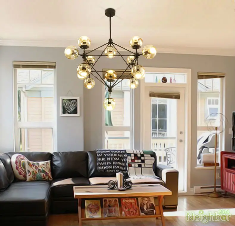 Новая современная промышленная подвесная люстра MODO стеклянный шар потолочное