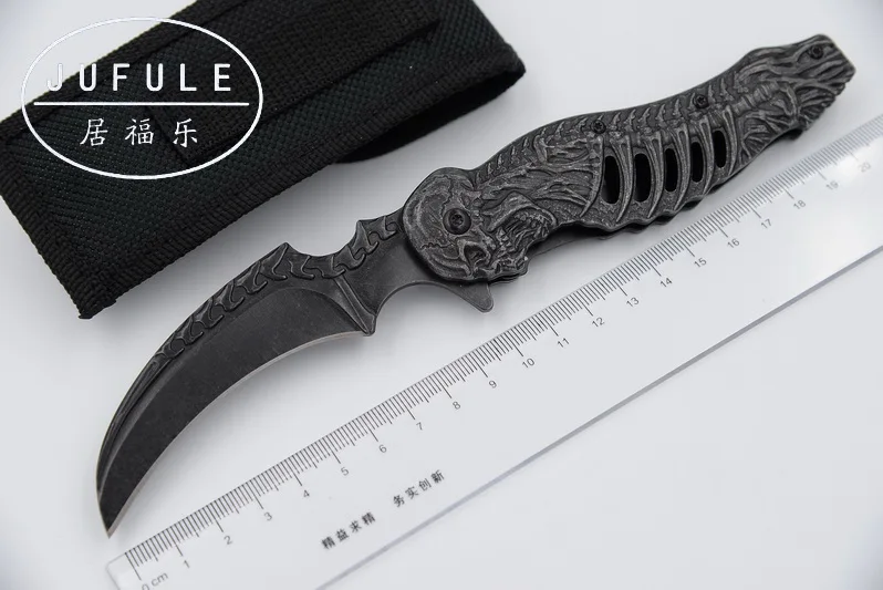 Складной нож JUFULE с призраком оригинальный дизайн лезвие 9Cr18MoV ручка 440C для кухни