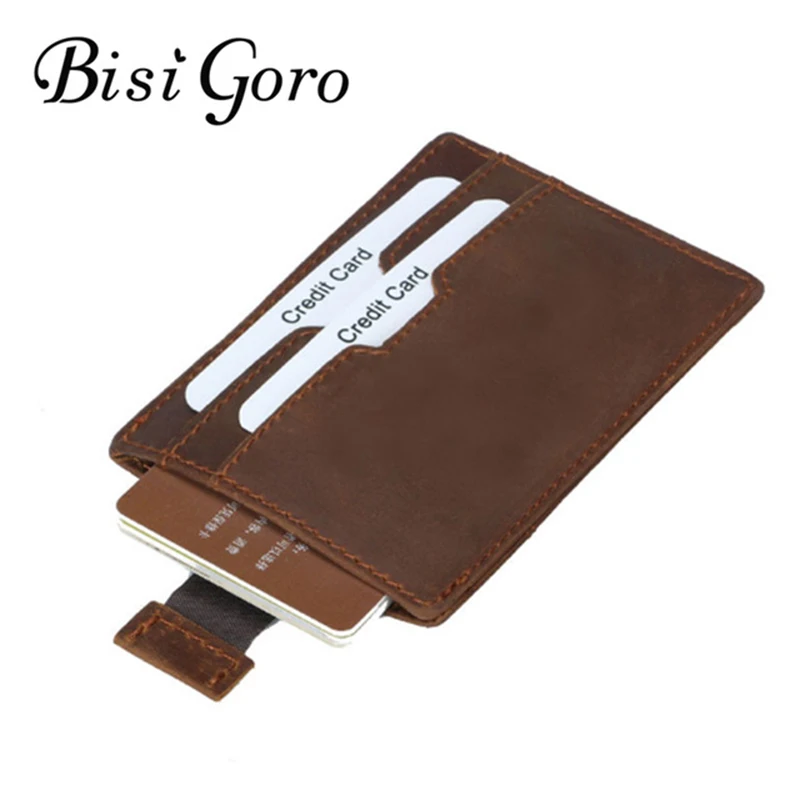 Bisi goro/тонкий мини из коровьей кожи держатель кредитной карты порта tarjetas Бумажник