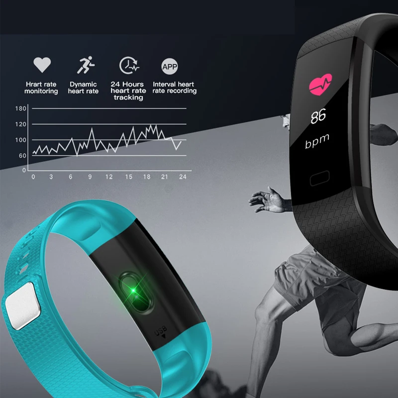 EAGOOD Водонепроницаемый Цвет Экран Smart браслет часы для IOS Android крови Давление