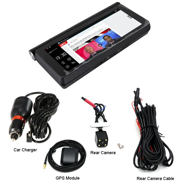 7 &quotавтомобильный dvr gps навигация Android двойная камера WiFi умная видеокамера Видео