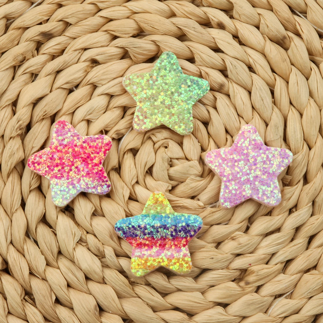 10-each color 5 pcs 20 шт./лот DIY аксессуары для волос для девочек шпильки для волос аксессуары блестки мерцающие пластиковые градиент Сердце Звезда дизайн головные уборы - Цвет: 10-each color 5 pcs