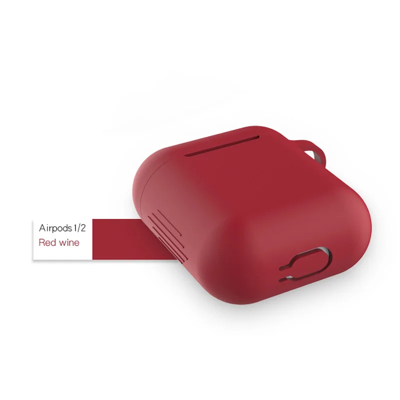Red wine Airpods 1 крышка защитная, крышка полная защитная крышка Портативный Силиконовый чехол для Apple airpods 2 Чехол - Цвет: Red wine