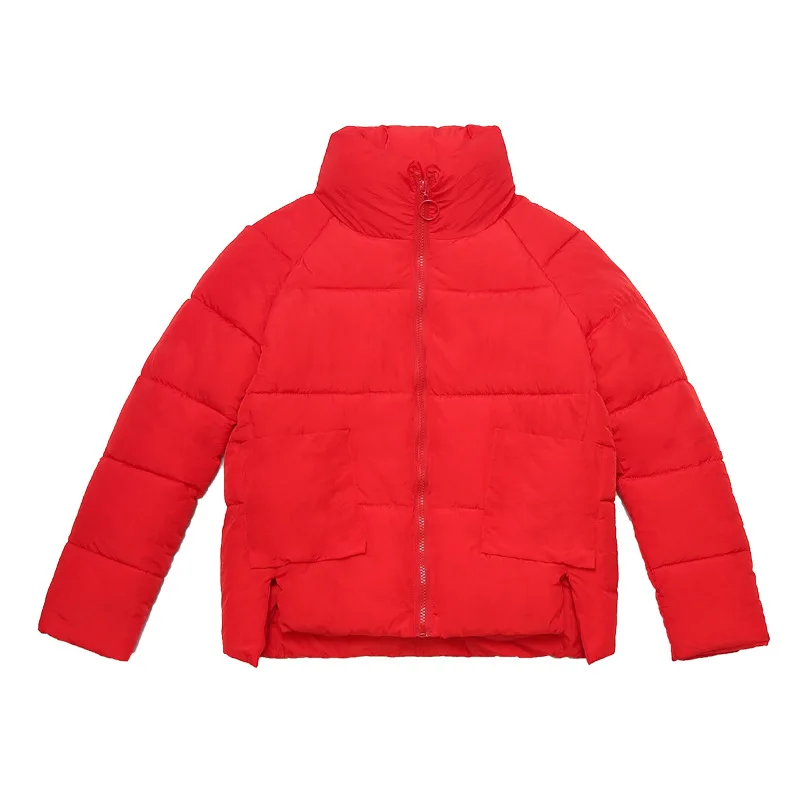 

Women Parkas Winter Coats Thick Cotton Warm Female Standing Collar Jacket Fashion Short Slim Wadded Coat Outwear Overcoat 7Q2181
