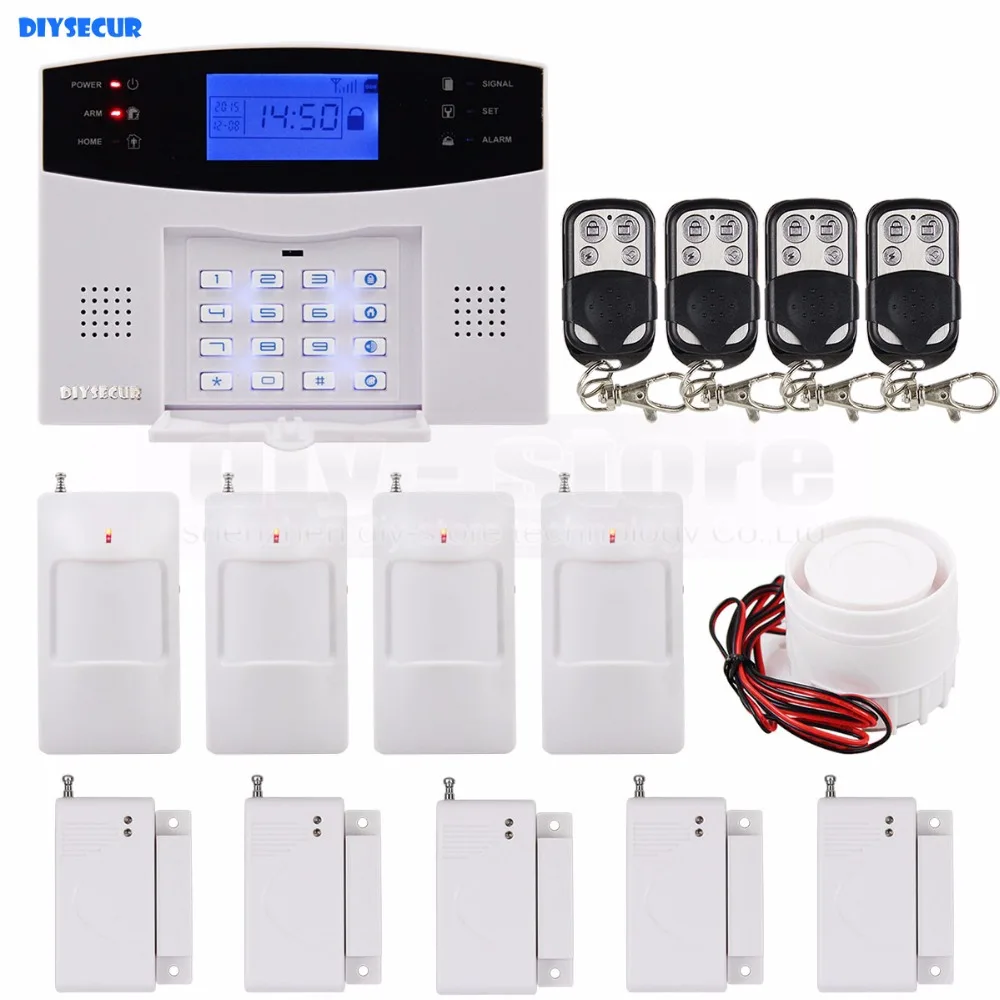 DIYSECUR Беспроводная Gsm Sms Sim сигнализация 900/1800/1900 МГц своевременное управление