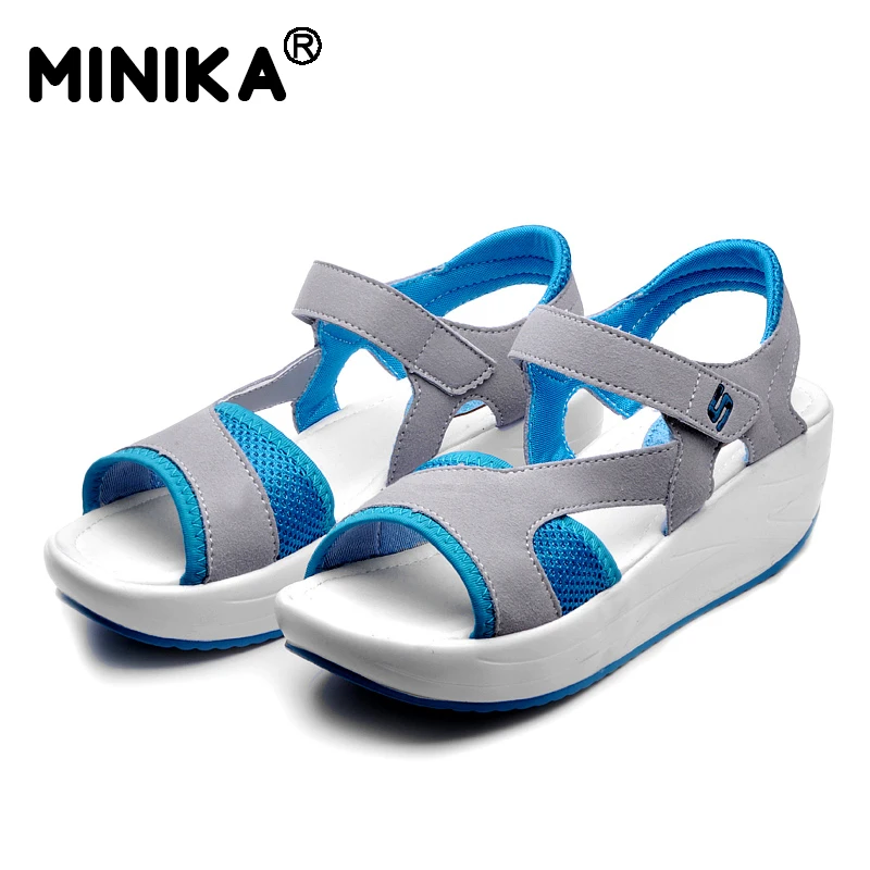 Minika/2018 модные летние женские босоножки Повседневная дышащая обувь из сетчатого
