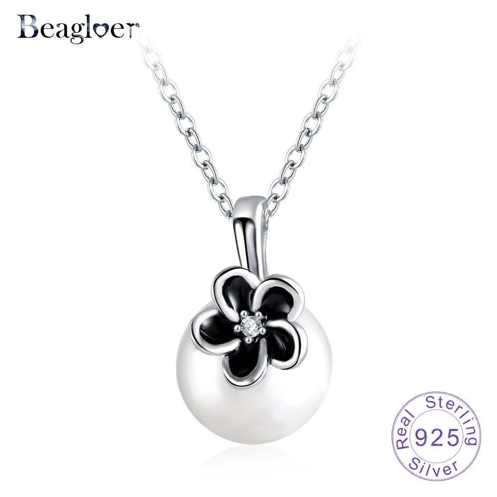 Beagloer 925 пробы серебряные подвески и ожерелья с белым жемчугом Подвески Колареш