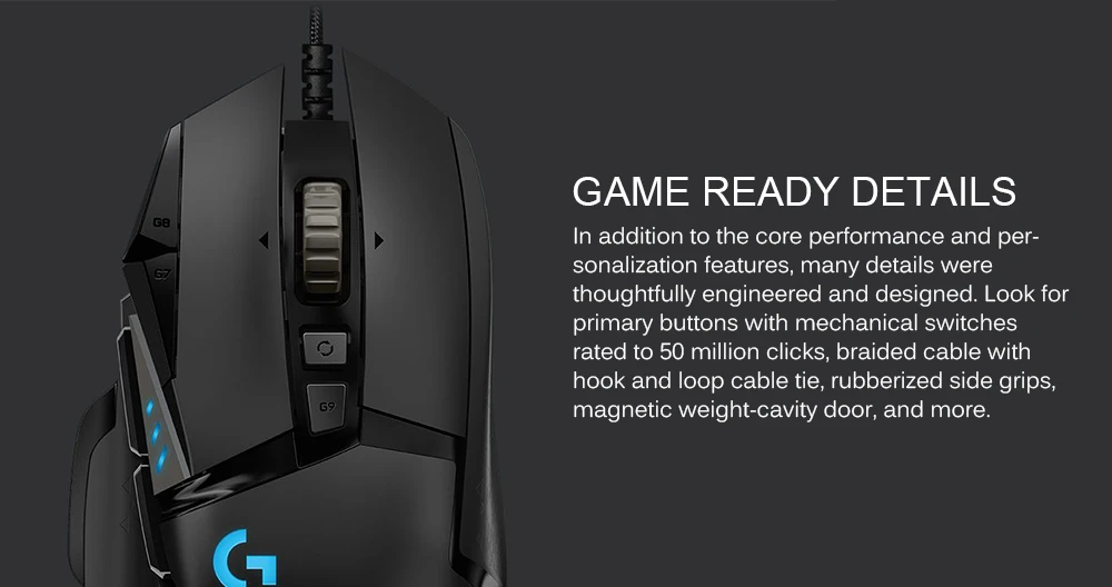 Игровая мышь logitech G502 Hero, 12000 dpi, проводная, настраиваемая, RGB, игровая мышь PROTEUS SPECTRUM с Delta Zero для всех геймеров