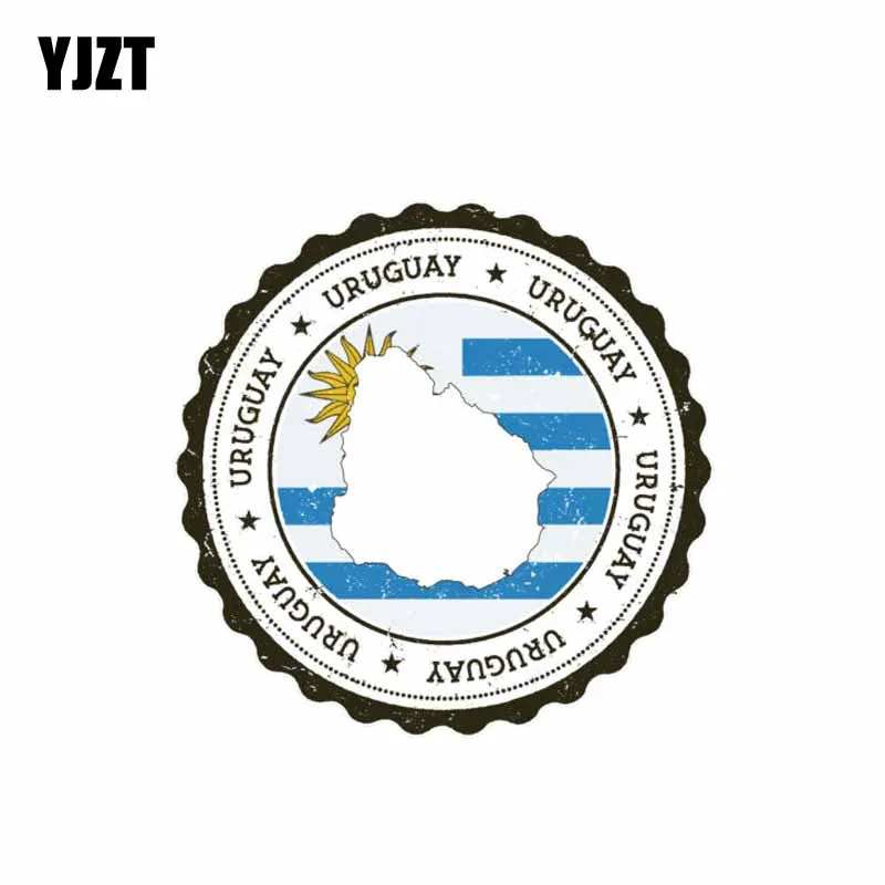 

YJZT 10.8CM*10.8CM Car Accessories Uruguay Map Flag Bike Styling Funny Decal Car Sticker 6-2056