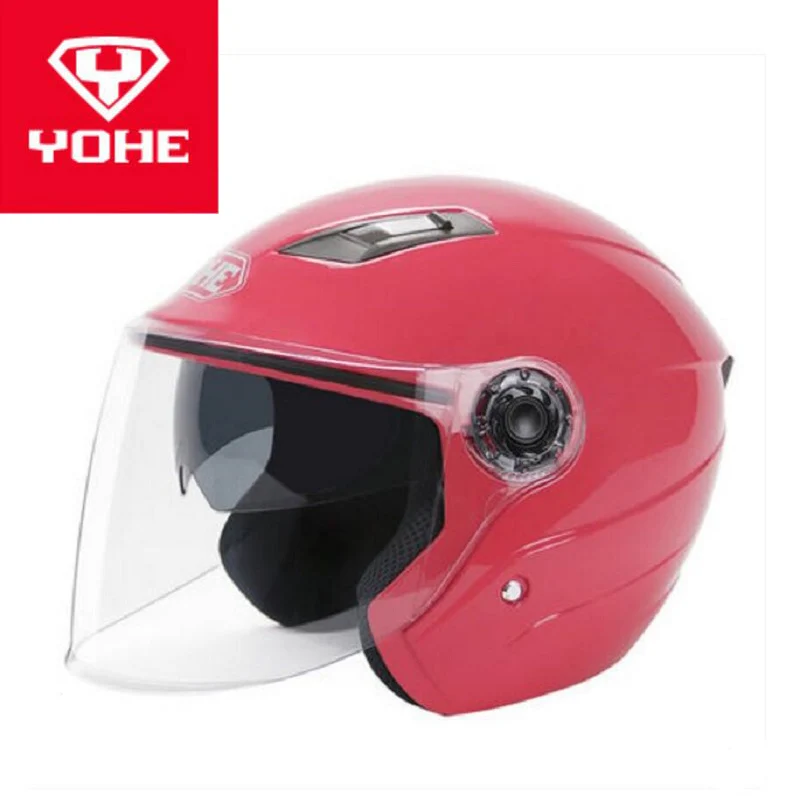 Мотоциклетный шлем YOHE Half Face с двойными линзами мотоциклетные шлемы ПК козырьком