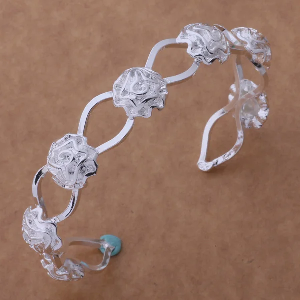 2016 Серебряные ювелирные изделия Роза открытие браслет моды для дам партии Юбилей