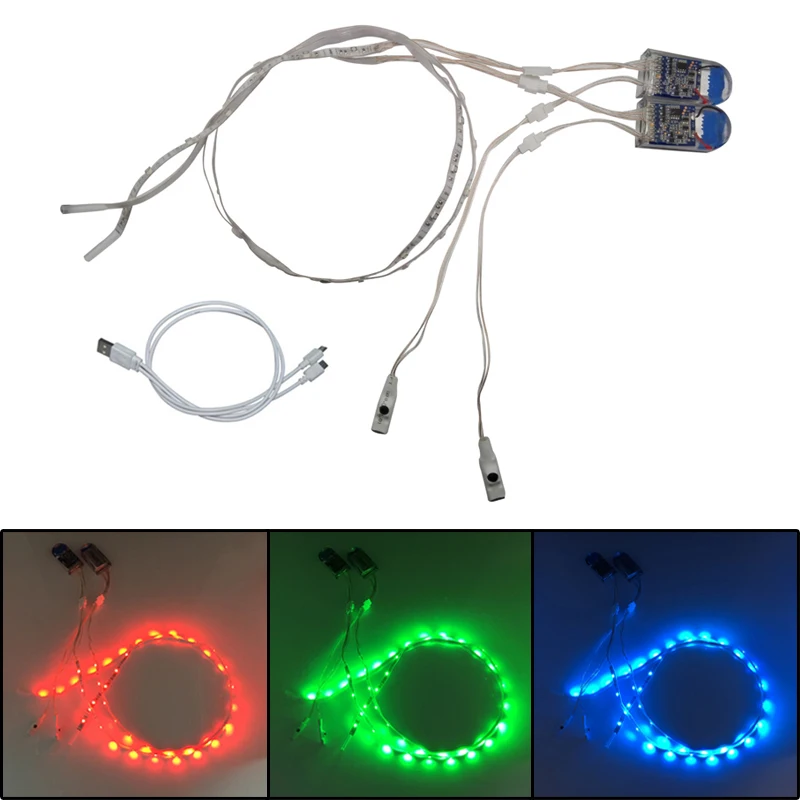 Водонепроницаемый Светодиодные ленты Light 1 пара зарядка через USB Перезаряжаемые