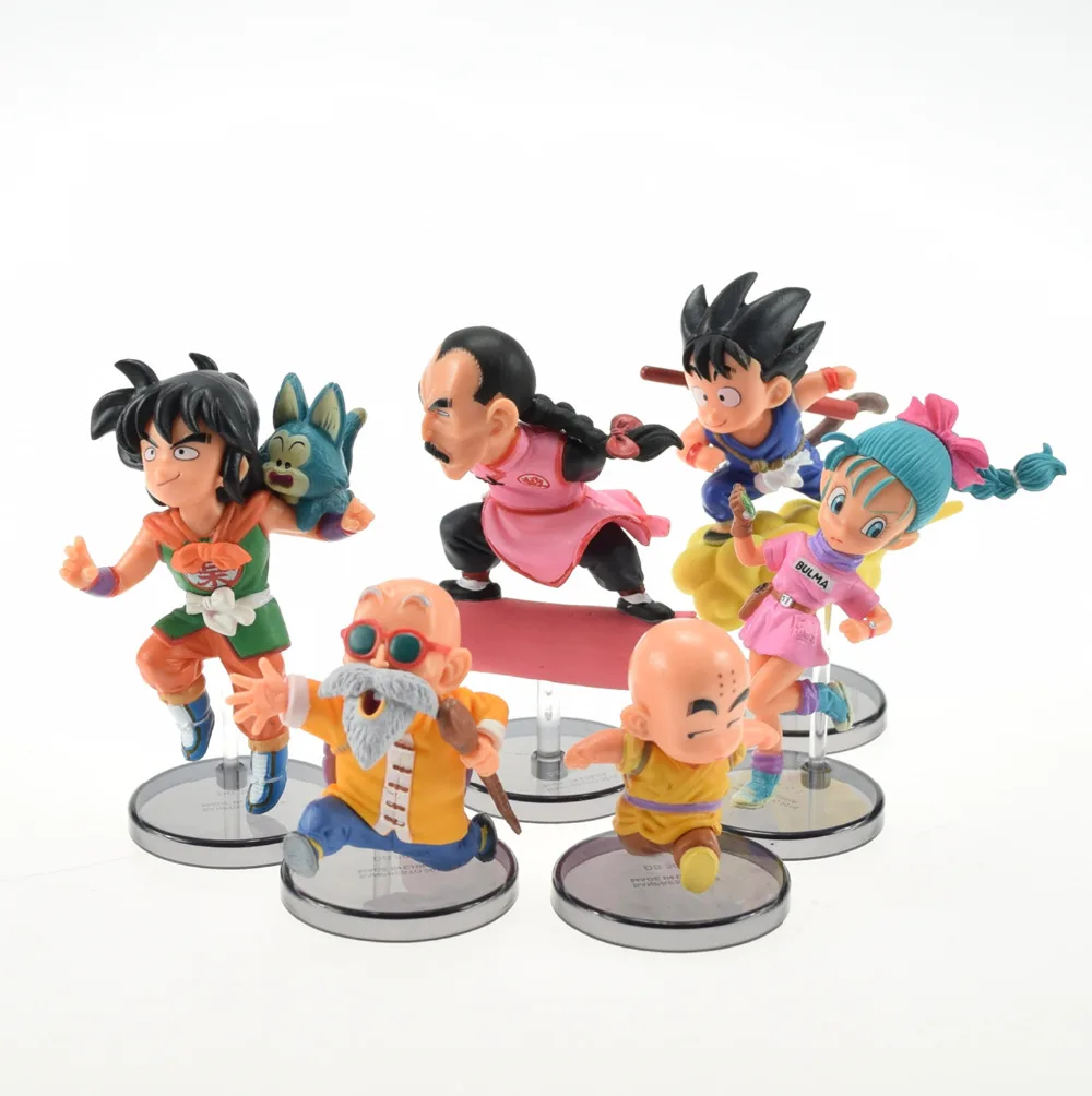 6 шт./компл. Dragon Ball ПВХ фигурку Гоку bulma Yamcha Krillin Коллекция Модель Игрушечные