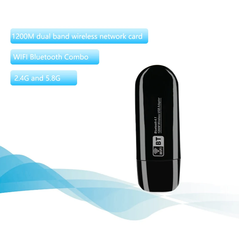 2 в 1 мини 5 ГГц сетевая карта Bluetooth 4 беспроводной Ac 1200 Мбит/с адаптер