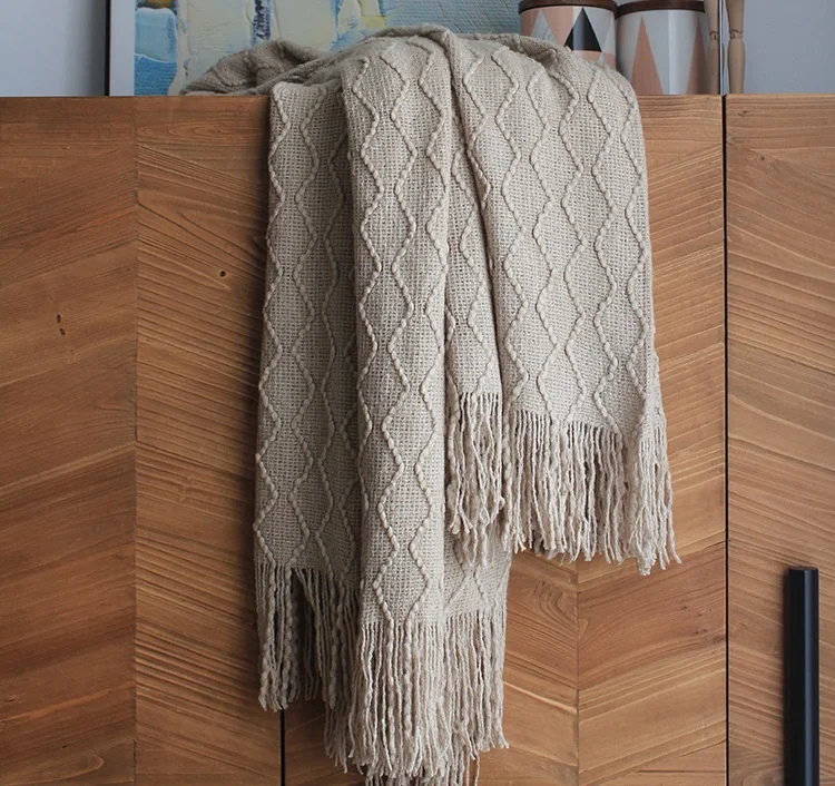 Скандинавский американский стиль повседневные акриловые вязаные одеяла для