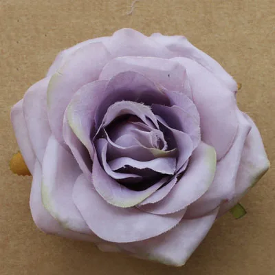 light purple 100 шт 10 см искусственный бутон розы шелковые цветы розовая ткань для свадебного питания украшения дома украшения для волос самодельные цветы - Цвет: light purple