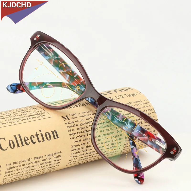 2019 Модные женские ацетатные очки кошачий глаз многофокальные прогрессивные для