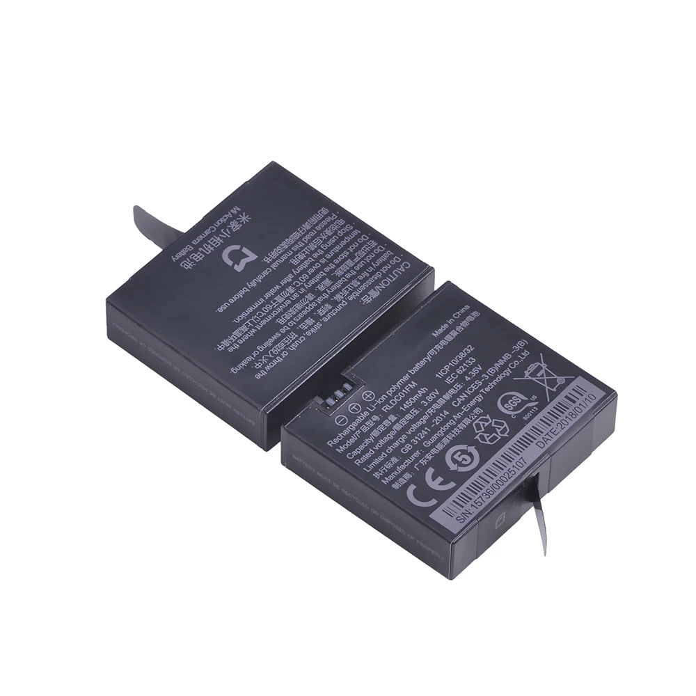 Фото Аккумулятор PowerTrust, 2 шт., 3,80 в, оригинальный литий-ионный аккумулятор Mijia для Xiaomi Mijia Mini Action, аккумулятор для спортивной камеры №3