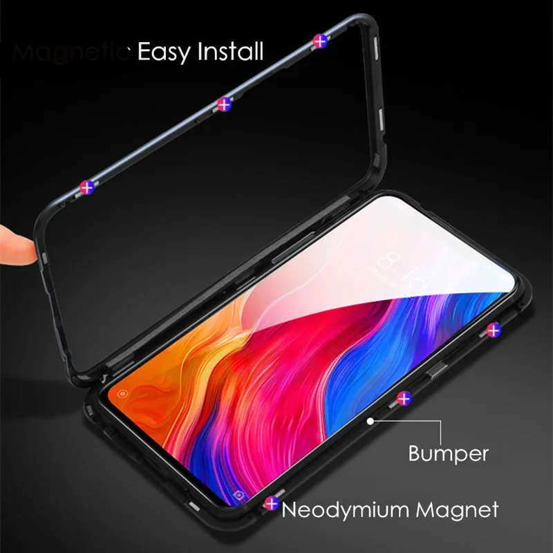 360 Magnetic Adsorption Case for Xiaomi Mi 8 SE Full Cover Magnet Tempered Glass Redmi Note 5 5Pro Funda | Мобильные телефоны и