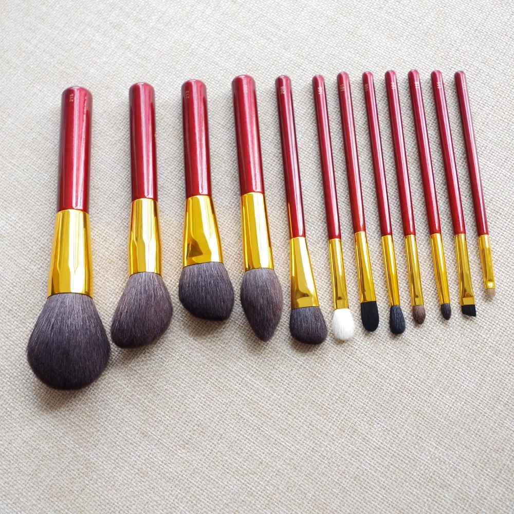 Набор профессиональных кистей для макияжа ручной работы из мягкой козьей шерсти