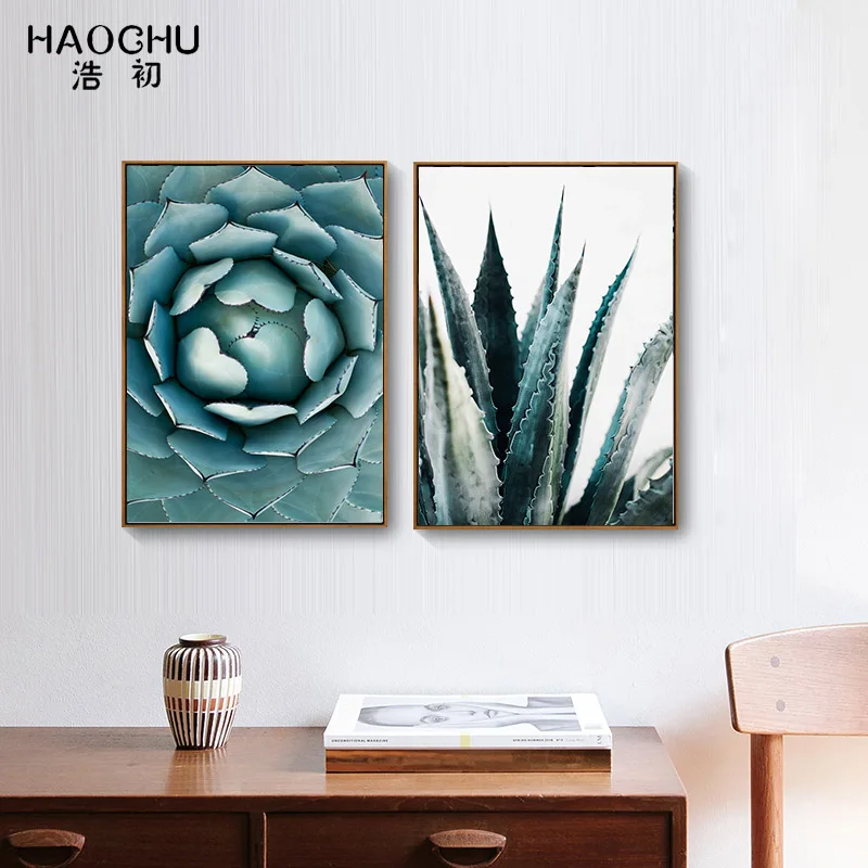 HAOCHU зеленые растения натюрморт фотообои для спальни холст печать гостиной