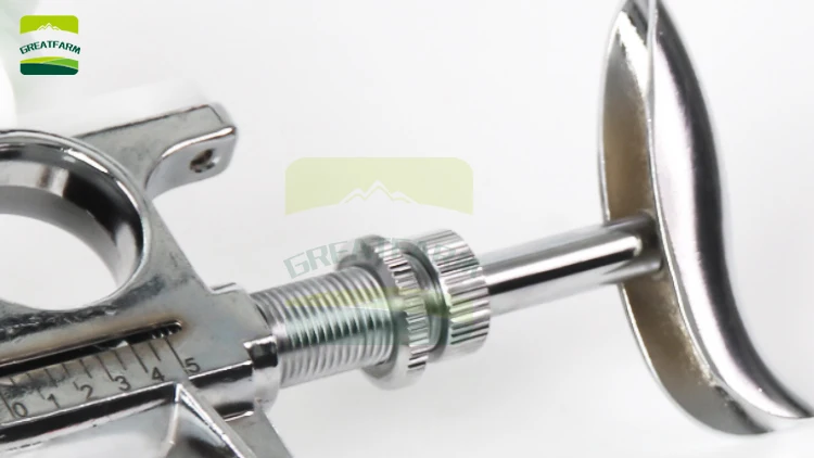 2ml/5ml continuous syringe Bottle handle design metal Stainless steel veterinary prefillable syringe automatic vaccine syringe