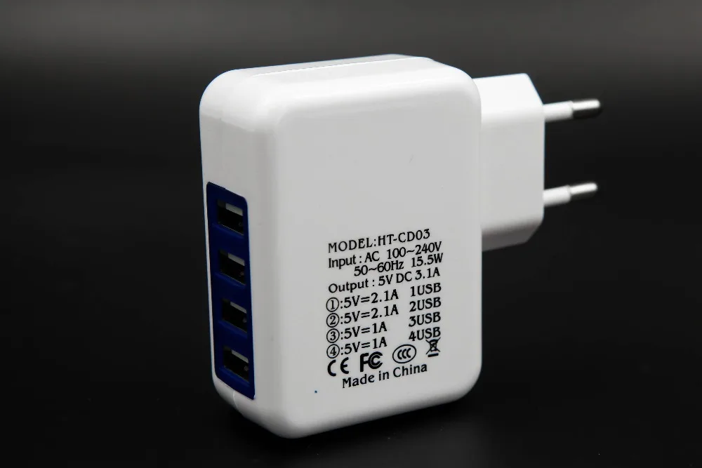 Usb концентратор 4 порта адаптер питания настенное домашнее зарядное устройство