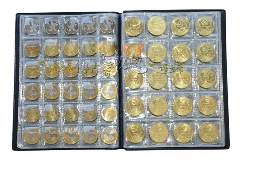 Книга для коллекционирования монет из кожи 250 внутренний диаметр 32 мм 30 * 5 листов