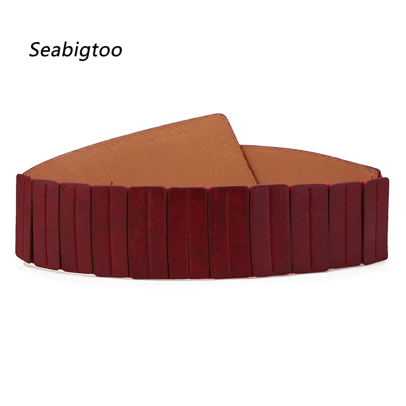 Seabigtoo заклепки панк-ремни Дикий Широкий пояс модные ремни женские широкие ремни для женщин эластичный металлический пояс на пряжке cummerbund