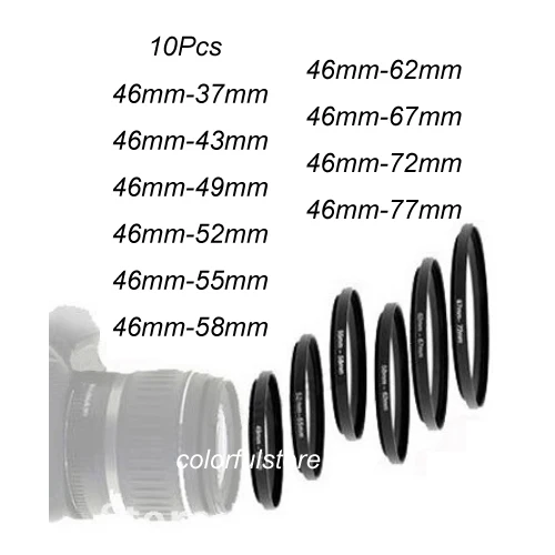 Переходное кольцо для объектива камеры 10x46 мм к шагу 46 37 43 49 52 55|lens filter adapter|filter