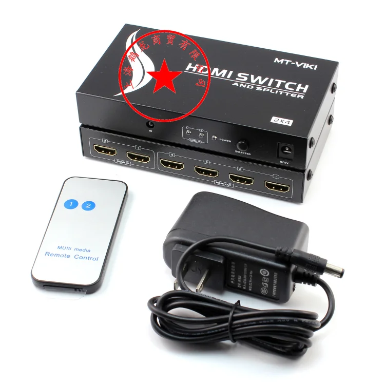 2 в 4 выхода HDMI переключатель сплиттер коробка с авто ИК пульт дистанционного