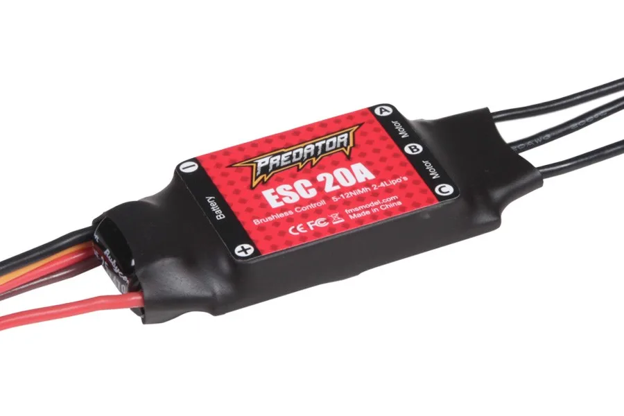 20A ESC(JST 2.0mm) FMS 800 мм Мини P51 F4U T28 Zero BF109 FW190 V2 части Кок воздушного винта капот шасси двигатель ESC сервопривод RC Самолет Модель - Цвет: 20A ESC(JST 2.0mm)