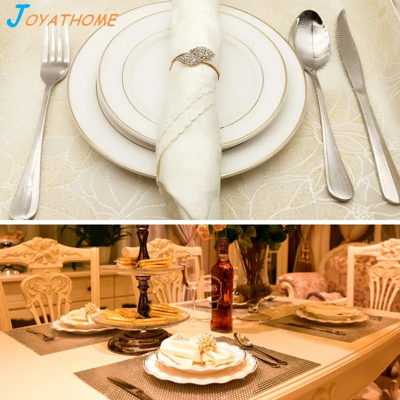 Joyathome Изысканный High End форма серебряного листа кольца для салфеток металлическая