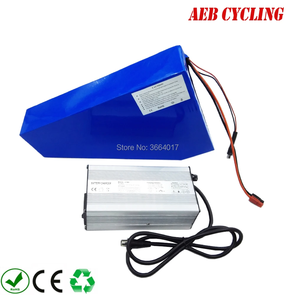 

EU US free taxes 1500W 52V 28Ah customized triangle battery Li-ion e-bike battery for fat tire bike with triangle bag