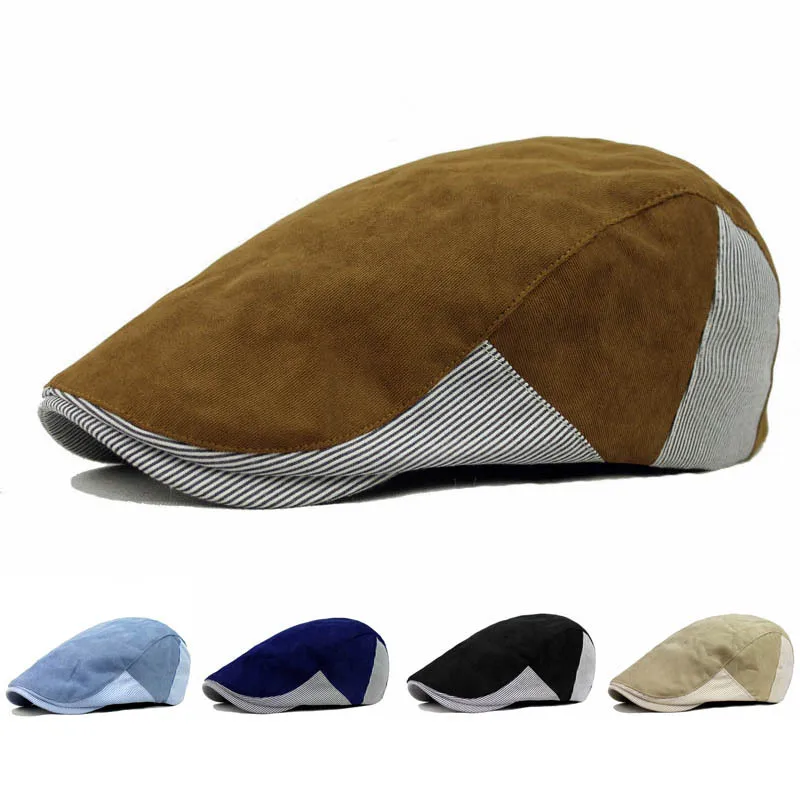 Новинка 2017 мужские и женские Gorras Planas берет Boinas в полоску плоские шапки модные для