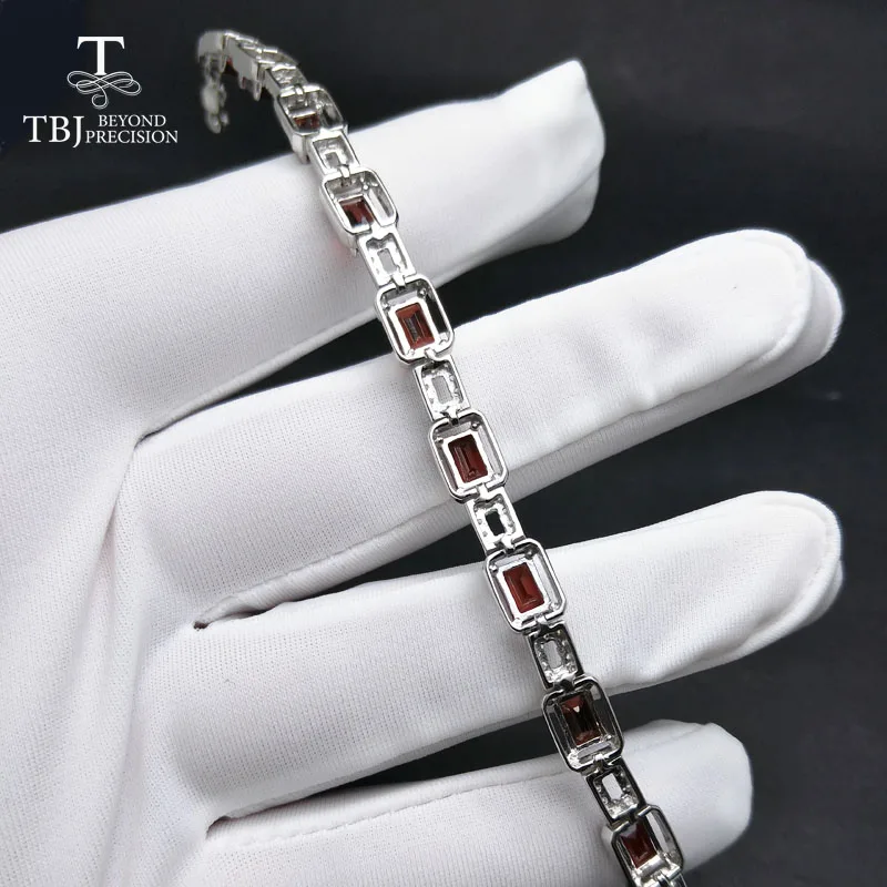 TBJ Стерлинговое Серебро 925 пробы ослепительный 5ct красный гранат из Мозамбика