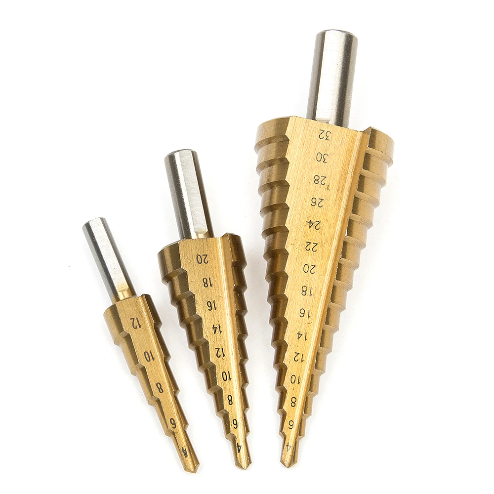 Набор ступенчатых конусных Сверл из быстрорежущей стали для 4 12/20/32 мм 3 шт.|tool