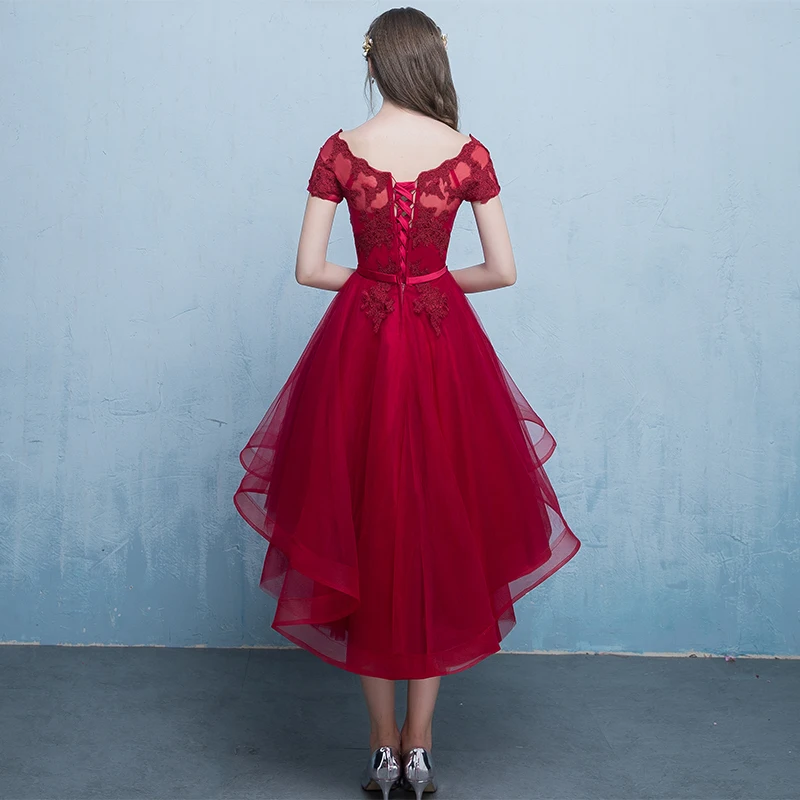 Robe de soiree 2022 New arrival wine red lace up evening dress with Appliques Party Dresses prom dresses tailor Custom made | Свадьбы и