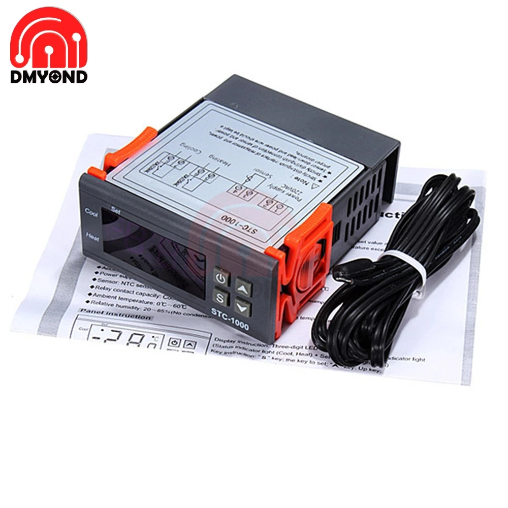 STC 1000 DC 12V 10A два релейных выхода СВЕТОДИОДНЫЙ Цифровой температурный контроллер