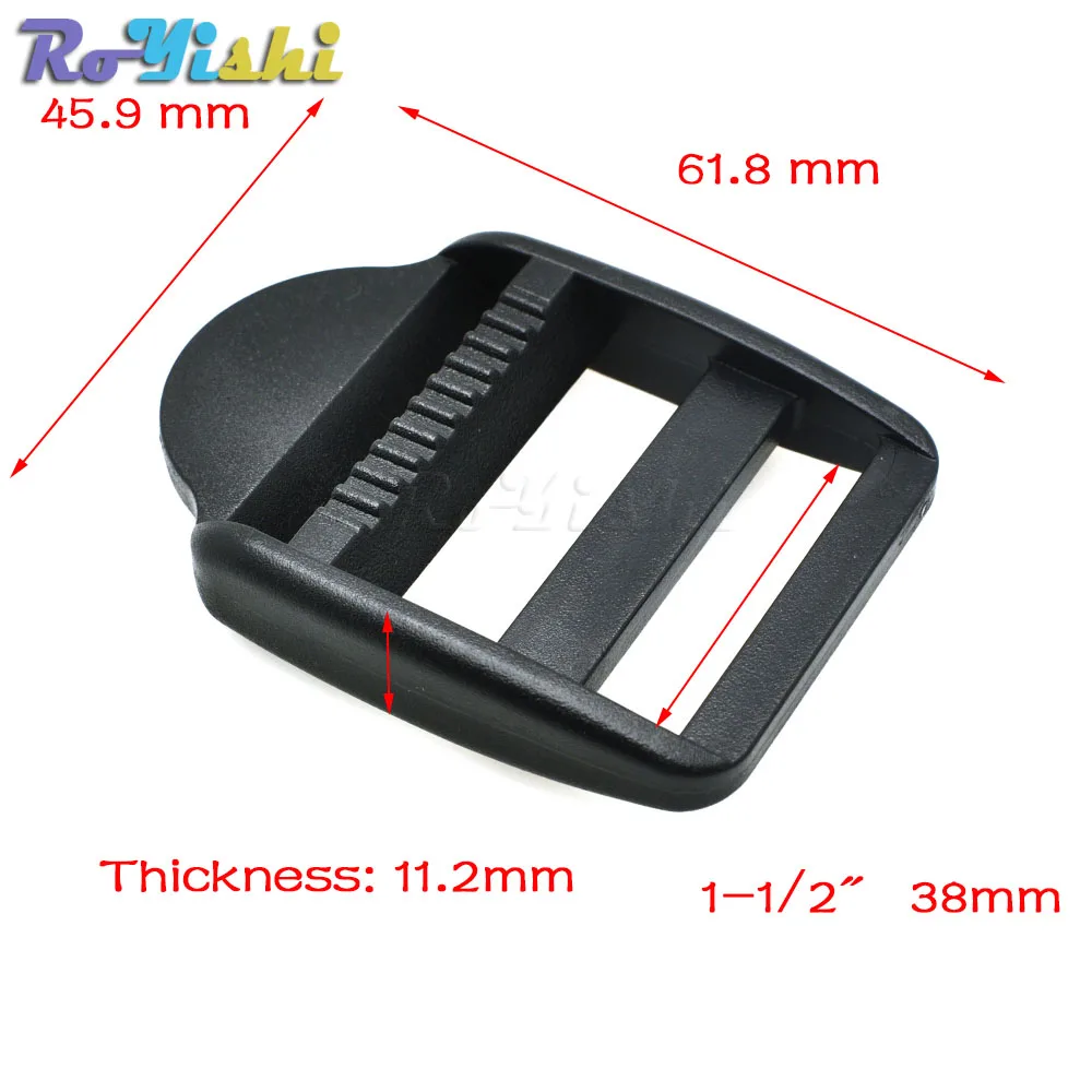 Webbing Size 38mm 1 шт лестница замок слайдер пластиковые пряжки лямки рюкзака сетка черный - Цвет: Webbing Size 38mm