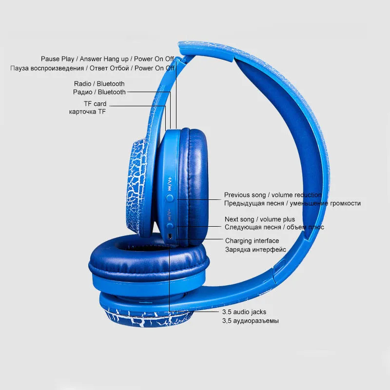 Стильные складные беспроводные Bluetooth-наушники BT992 стерео Бас-гарнитура с