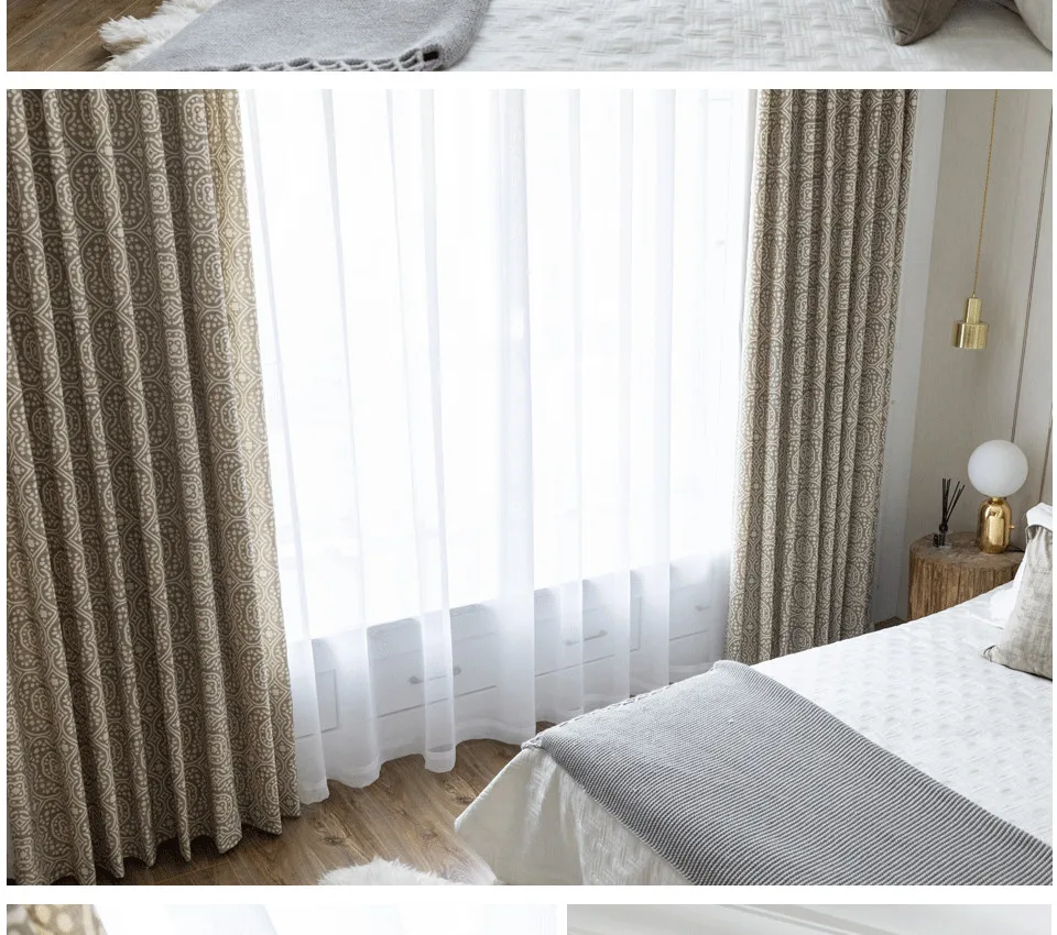 MAKEHOME, корейский стиль, льняные шторы для спальни, гостиной, геометрические принтованные окна, современные шторы, занавески, домашний декор, ткани