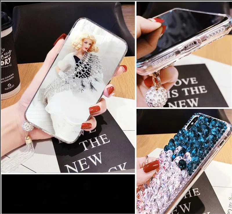 XSMYiss диаманта Bling горный хрусталь подвеска мягкая задняя крышка чехол КРЫШКА ДЛЯ huawei Honor8 9 10 20 Lite V10 V20 7X 8X 9X Nova3 4 5