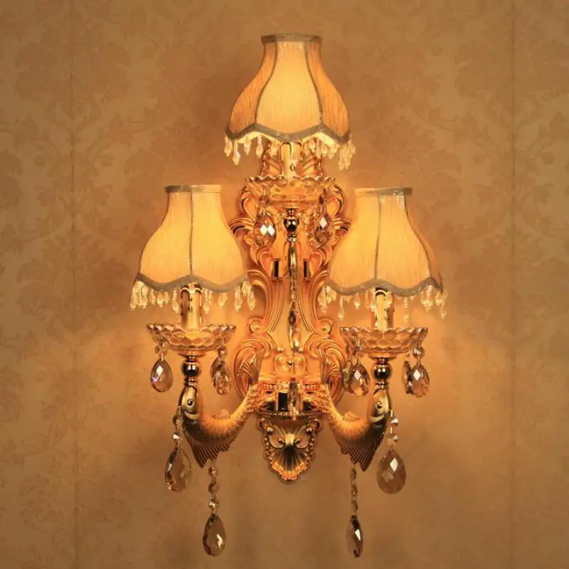 3 шт. большие золотые Настенные светильники для прихожей винтажный дом E14