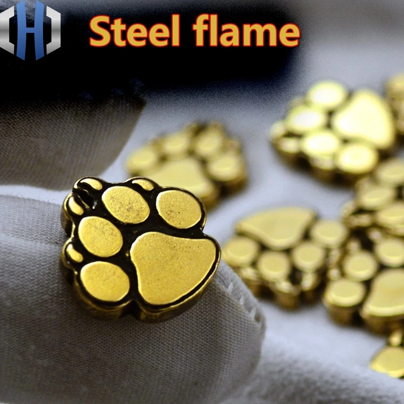 Dog Paw Print нижний огнеупорный инструмент из латуни и стали EDC с зажимом для задней