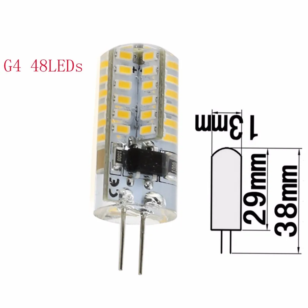 G4 5 Вт 48 SMD 3014 теплый холодный белый DC 12 В AC 110 В 220 В кристалл лампы заменить галогенные Crystal заменить галогенные